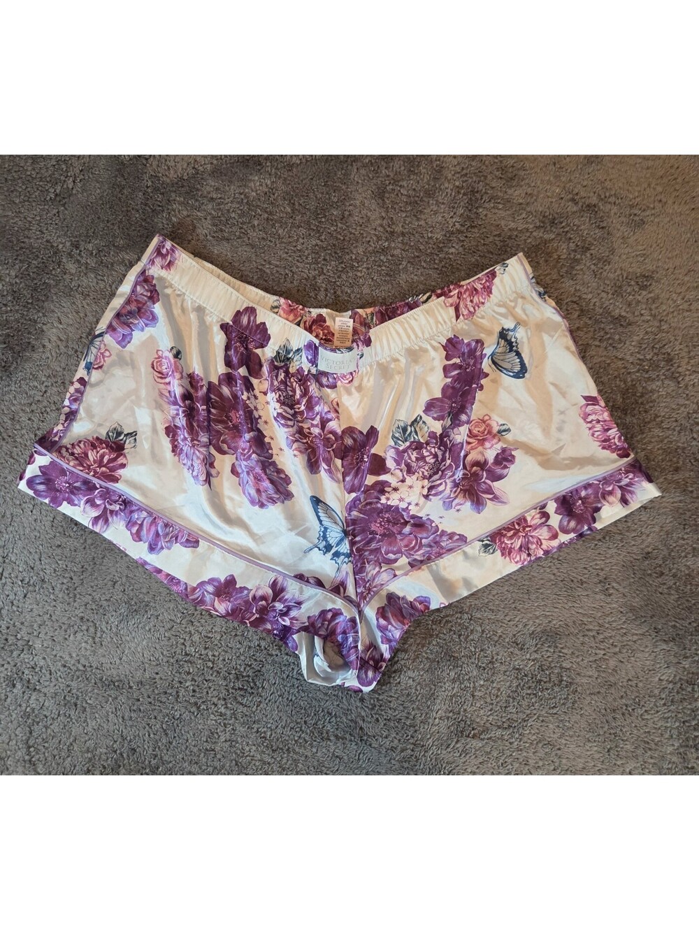 NWT Victoria’s Secret XXL Satin Floral Butterfly Pajama Sleep Shorts